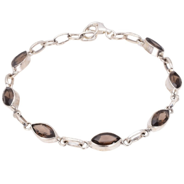 Bratara argint cu cuart fumuriu marchiz 17-20 cm [1]