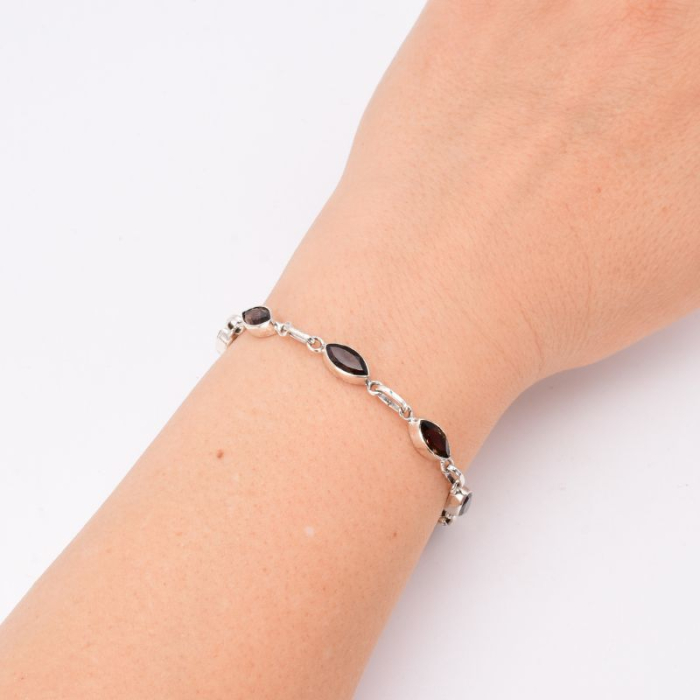 Bratara argint cu cuart fumuriu marchiz 17-20 cm [2]