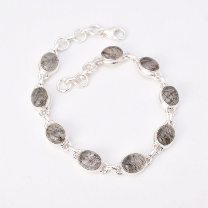 Bratara argint cuart rutilat negru [2]