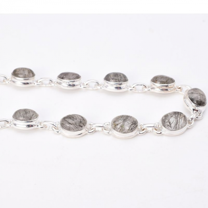 Bratara argint cuart rutilat negru [3]