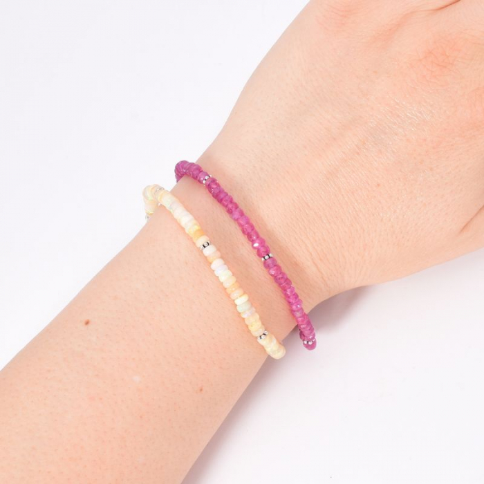 Bratara argint cu discuri din rubin natural 4 mm [3]