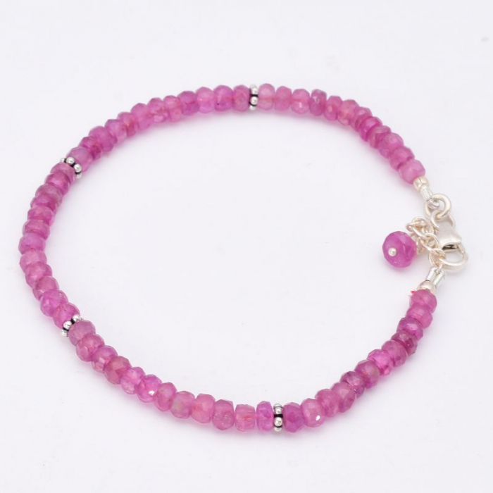 Bratara argint cu discuri din rubin natural 4 mm [2]