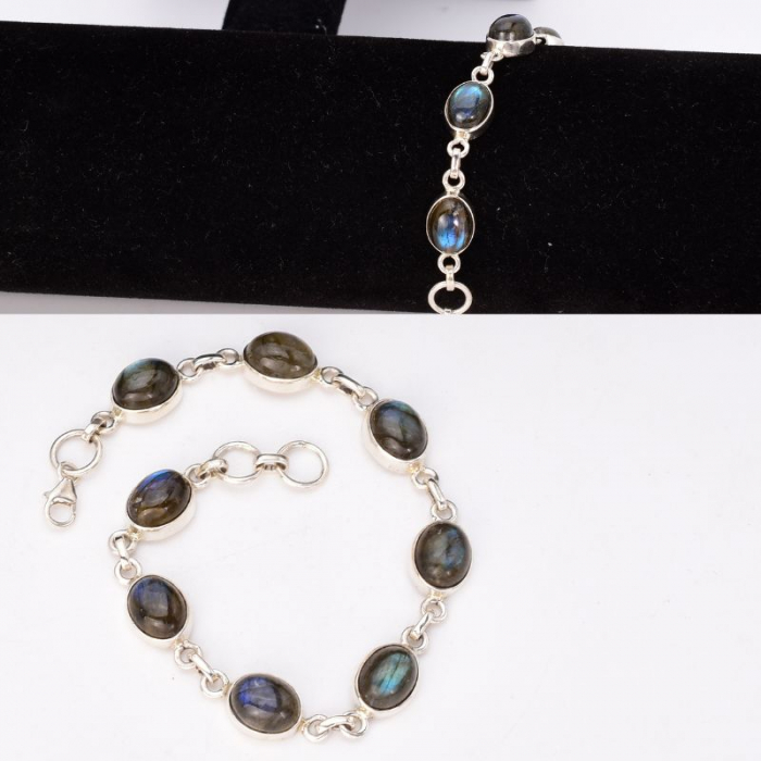 Bratara argint cu labradorit Reflexii Celeste 19-20 cm [2]