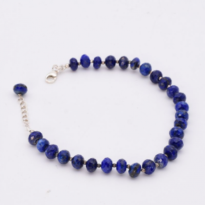 Bratara argint cu lapis lazuli brut fatetat Albastru Infinit [3]