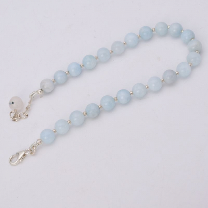 Bratara argint cu margele de acvamarin Azur Boem [3]