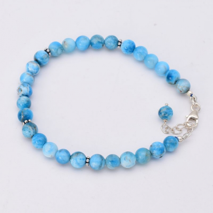 Bratara argint cu margele de larimar [3]
