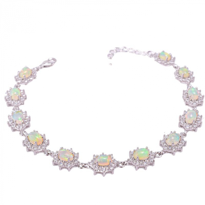 Bratara argint cu opal etiopian si cubic zirconia [2]