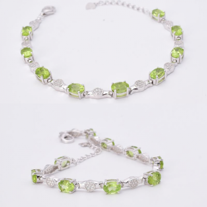 Bratara argint cu peridot si CZ Eleganta Nobila [4]