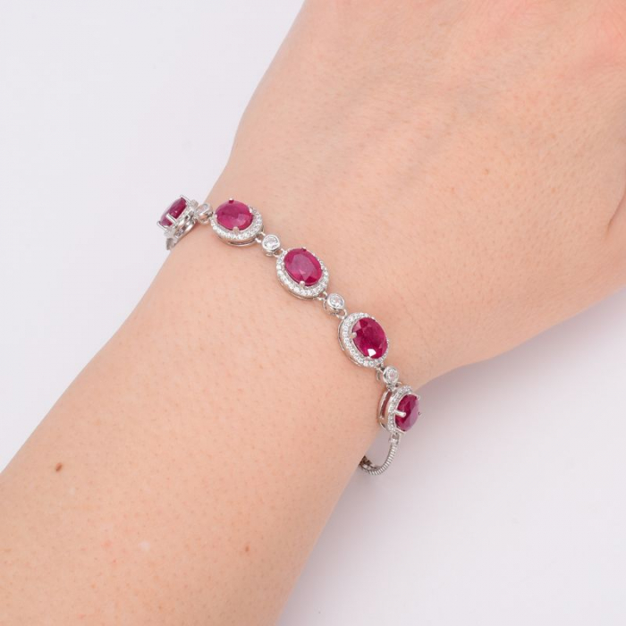 Bratara argint cu rubin natural si cubic zirconia Noblesse [2]