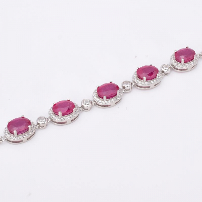 Bratara argint cu rubin natural si cubic zirconia Noblesse [3]