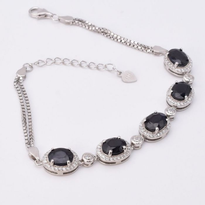 Bratara argint cu safir natural si cubic zirconia Noblesse [3]