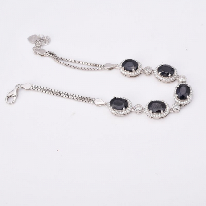 Bratara argint cu safir natural si cubic zirconia Noblesse [4]