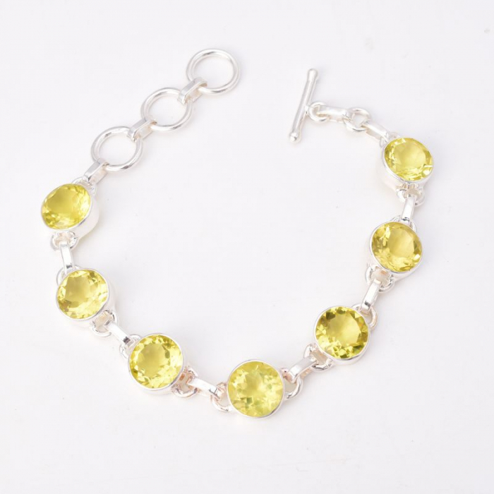 Bratara argint cu topaz lemon rotund [2]