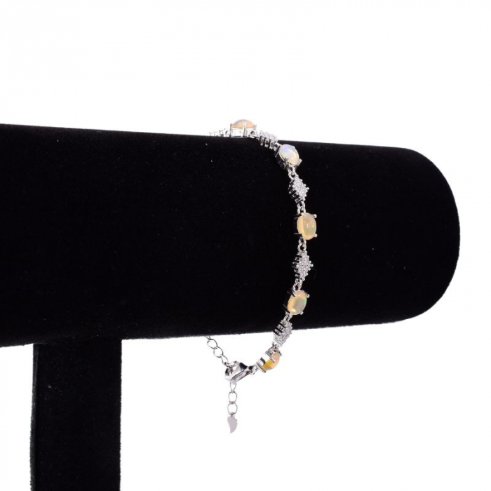 Bratara argint dama cu opal etiopian si diamante simulate [3]