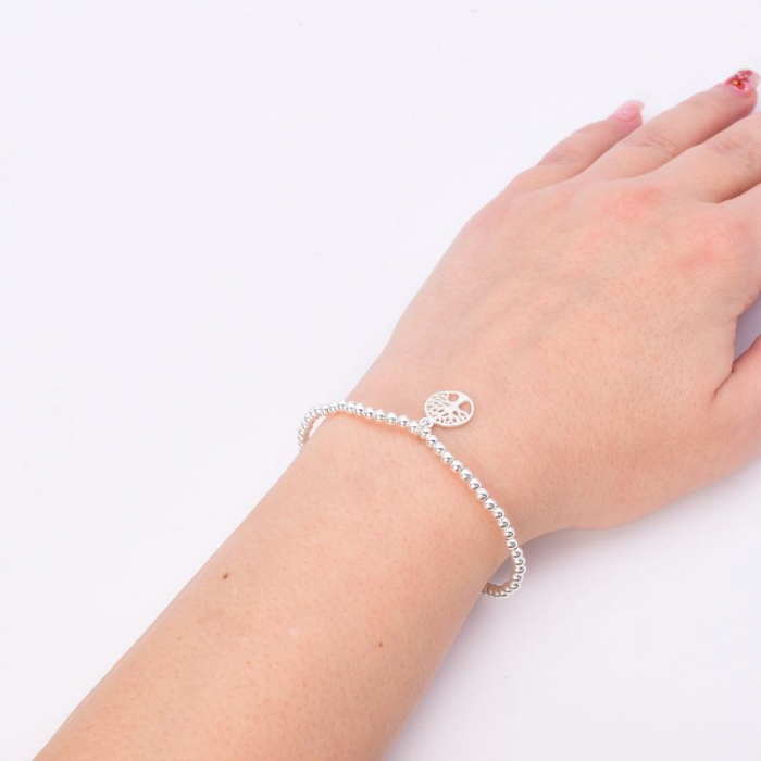 Bratara argint elastica cu bilute 3 mm Copacul Vietii [2]