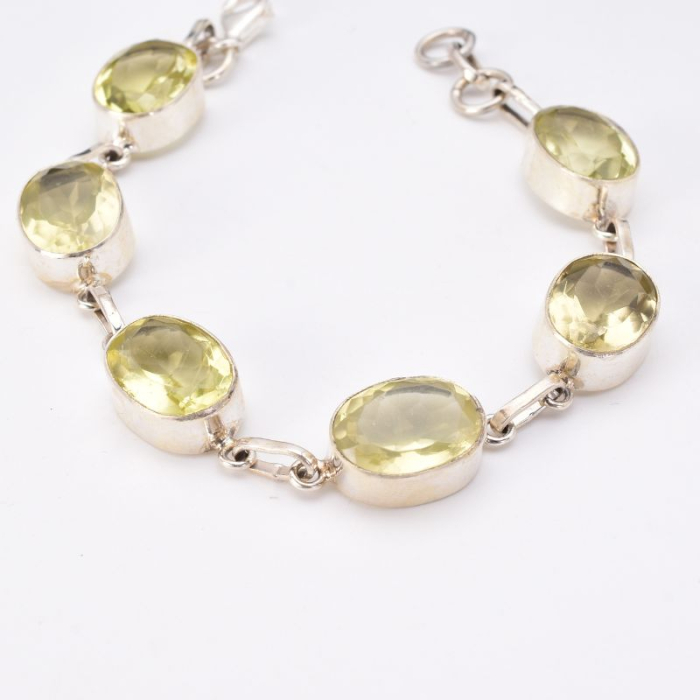 Bratara argint handmade cu lemon topaz oval, fatetat [5]