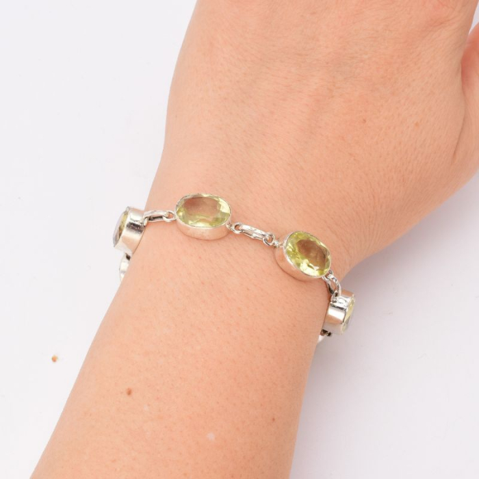 Bratara argint handmade cu lemon topaz oval, fatetat [2]