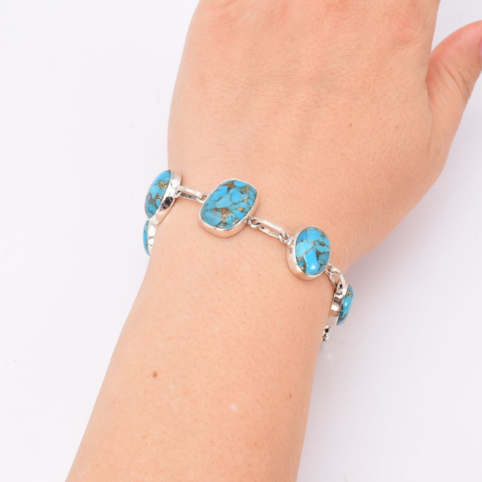 Bratara argint cu turcoaz cupru albastru [2]