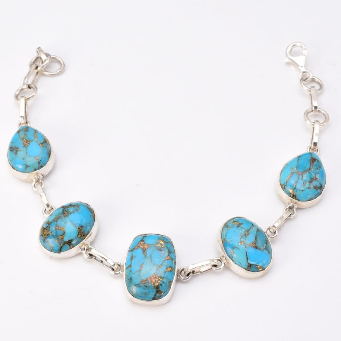Bratara argint cu turcoaz cupru albastru [5]