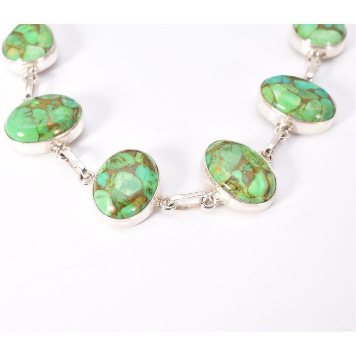 Bratara argint cu turcoaz cupru verde 18-19 cm [4]