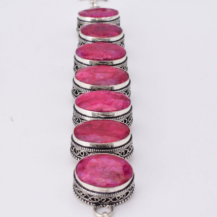 Bratara argint masiv cu rubin natural, model filigran [3]