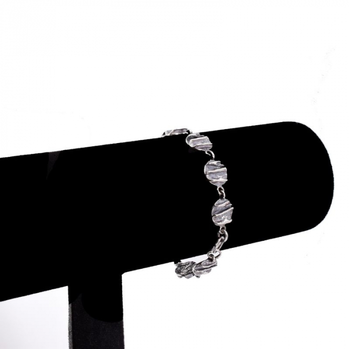 Bratara argint patinat Scoarta de Copac [4]