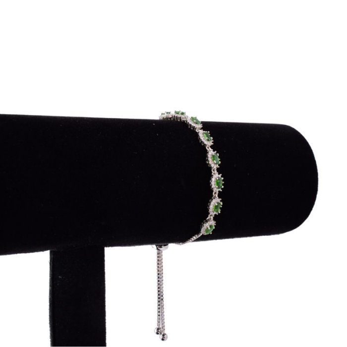 Bratara argint reglabila cu pietre verzi crom diopsid [3]