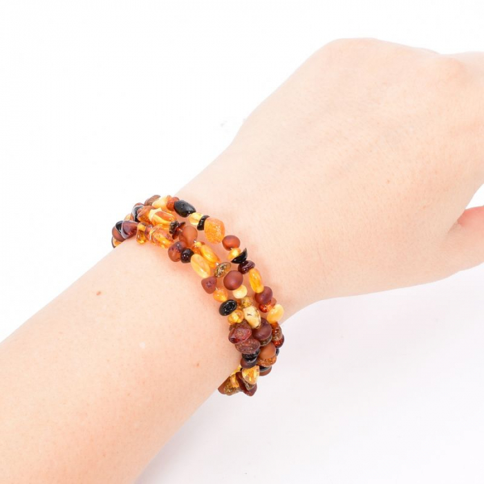 Bratara chihlimbar multicolor pe sarma cu memorie 3 straturi [2]