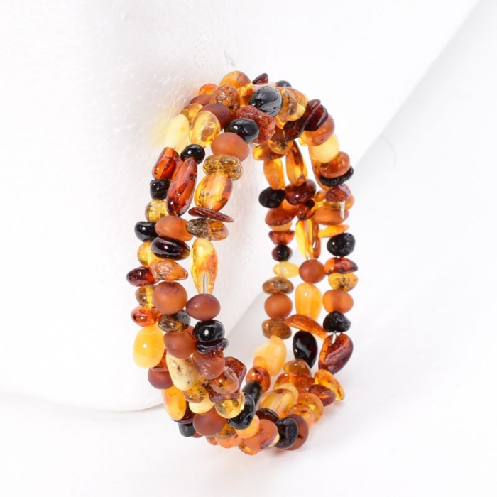 Bratara chihlimbar multicolor pe sarma cu memorie 3 straturi [3]