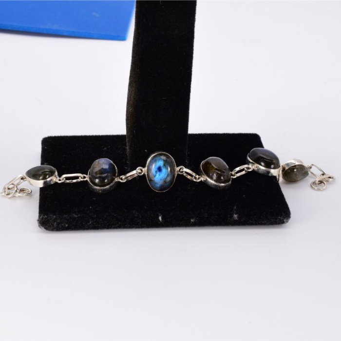 Bratara cu labradorit din argint handmade 18-19 cm [5]