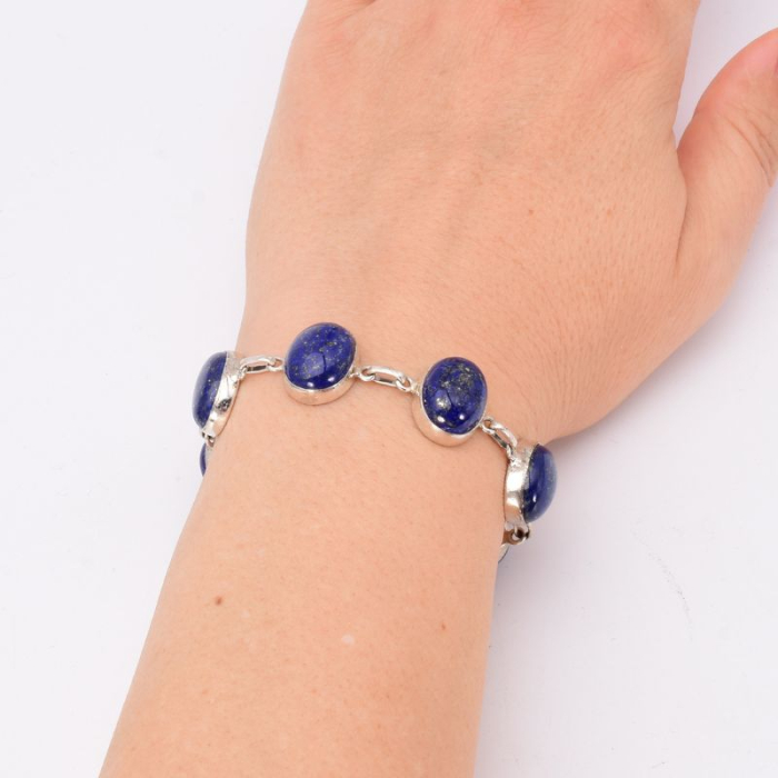 Bratara cu lapis lazuli oval, para din argint 925 [2]