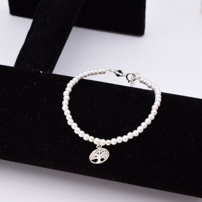 Bratara cu perle de cultura 3 mm din argint Copacul Vietii [3]
