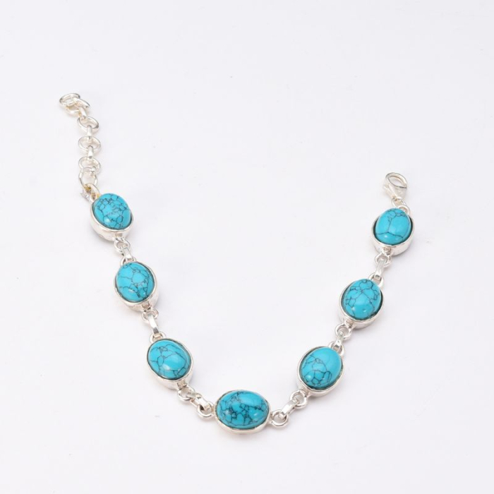 Bratara cu turcoaz oval din argint [4]