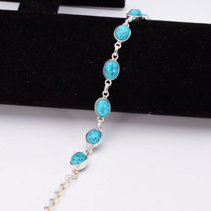 Bratara cu turcoaz oval din argint [3]