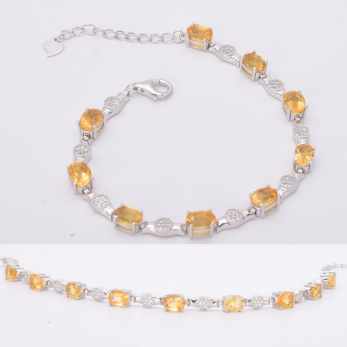 Bratara de argint cu citrin si CZ [3]