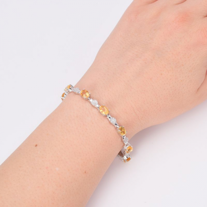 Bratara de argint cu citrin si CZ [2]