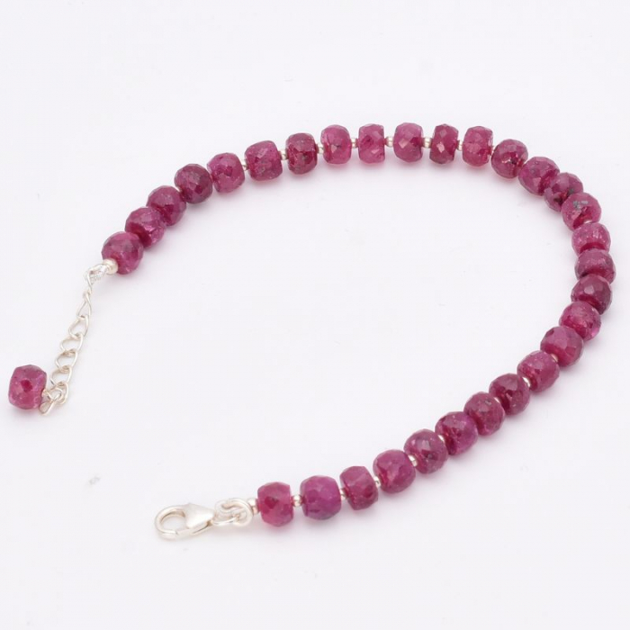 Bratara de argint cu rubin brut fatetat Focul Nobil [4]