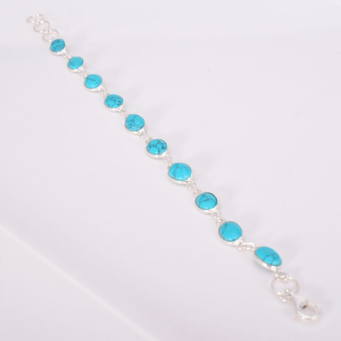 Bratara de argint turcoaz cabochon oval [4]