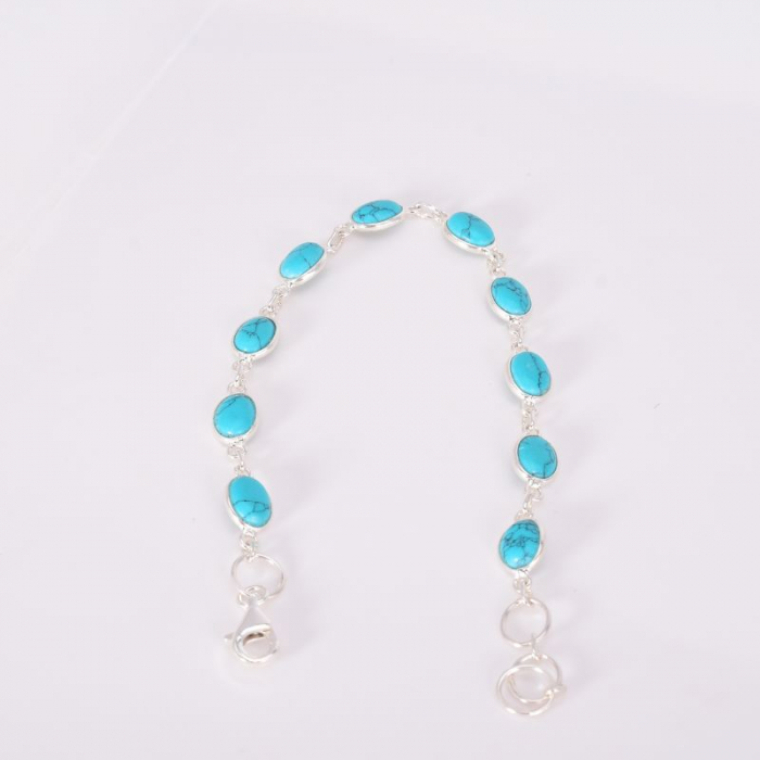 Bratara de argint turcoaz cabochon oval [3]