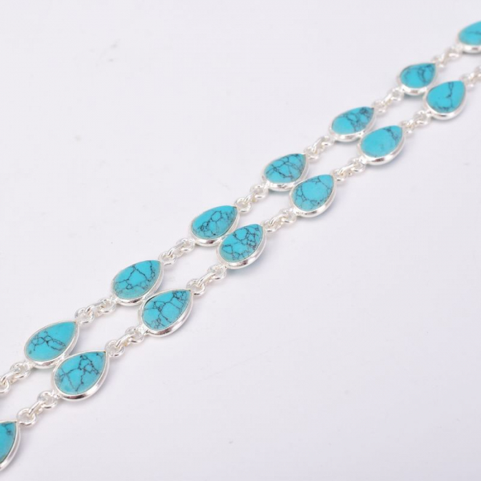 Bratara din argint dubla cu turcoaz 18-20 cm [4]