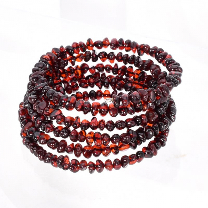 Brățară din chihlimbar cherry pe sârmă cu memorie 6 straturi [6]