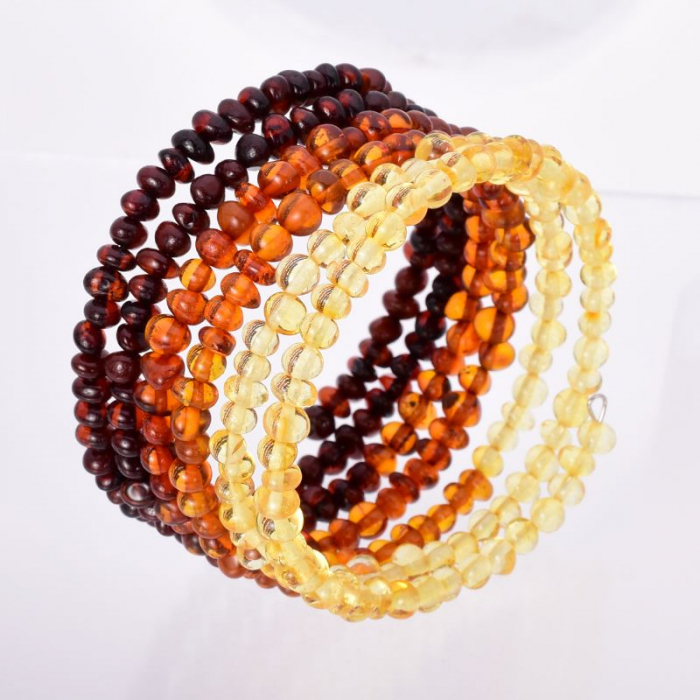 Bratara din chihlimbar multicolor pe sarma cu memorie [3]