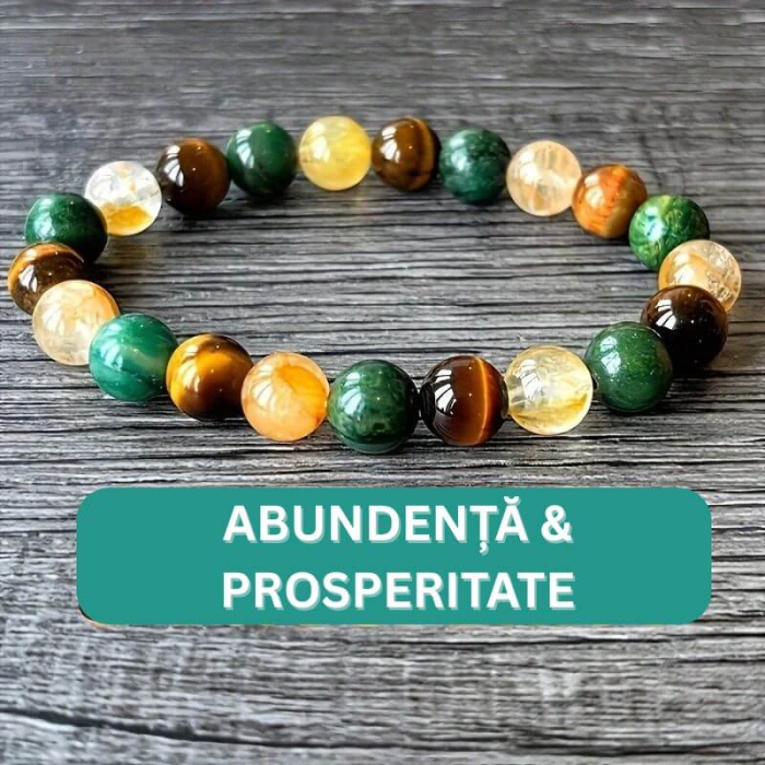 Bratara elastica Abundenta - citrin, ochi de tigru, jasp [1]