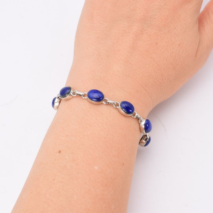 Bratara handmade argint cu lapis lazuli oval [2]