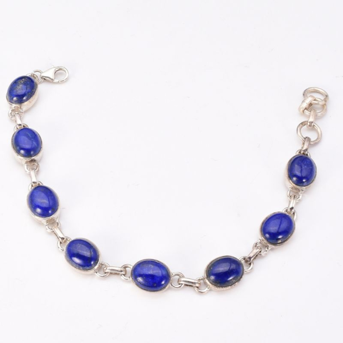 Bratara handmade argint cu lapis lazuli oval [3]