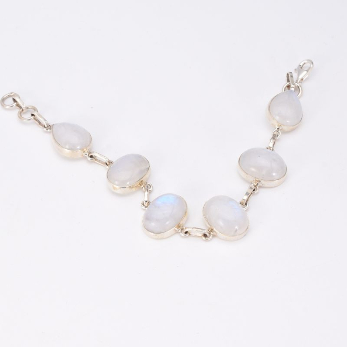 Bratara cu piatra lunii oval, para din argint [4]