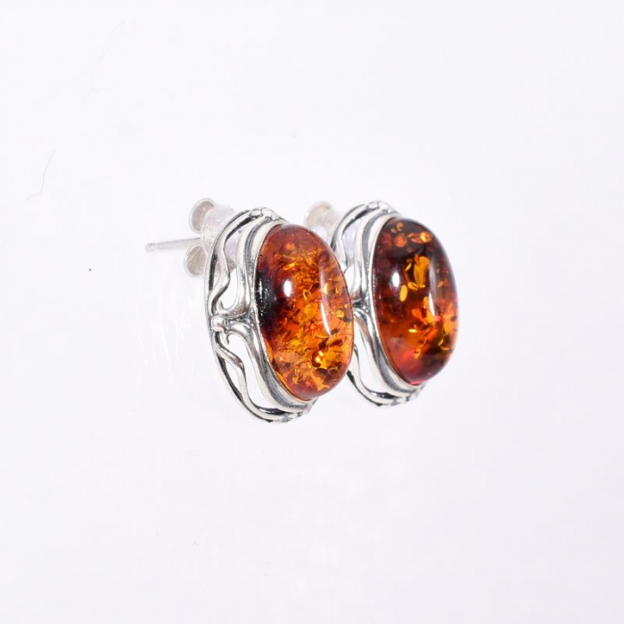 Cercei argint 925 cu chihlimbar Explozie Solara [2]