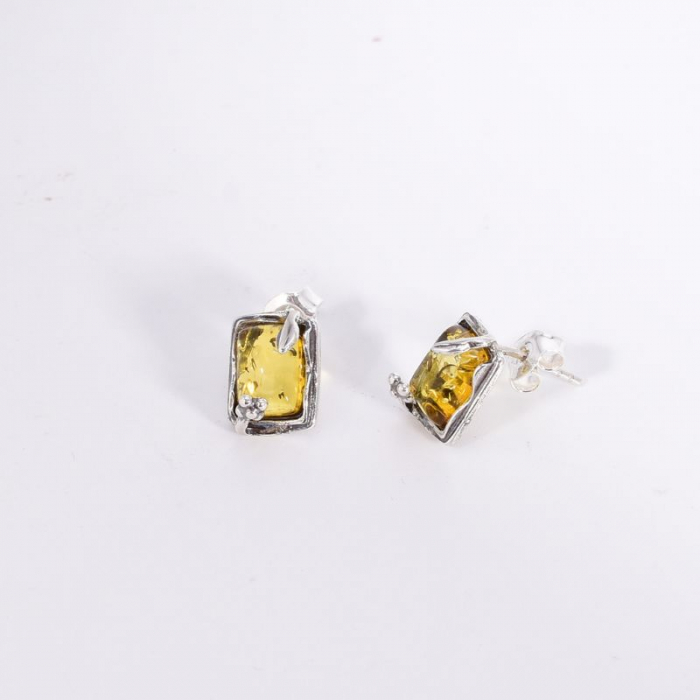 Cercei argint boho-chic cu chihlimbar galben [4]