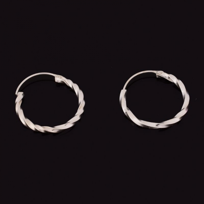 Cercei argint creole rasucite 2 x 20 mm [2]