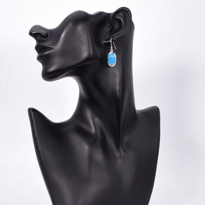 Cercei argint cu agat albastru Azure Whisper [2]